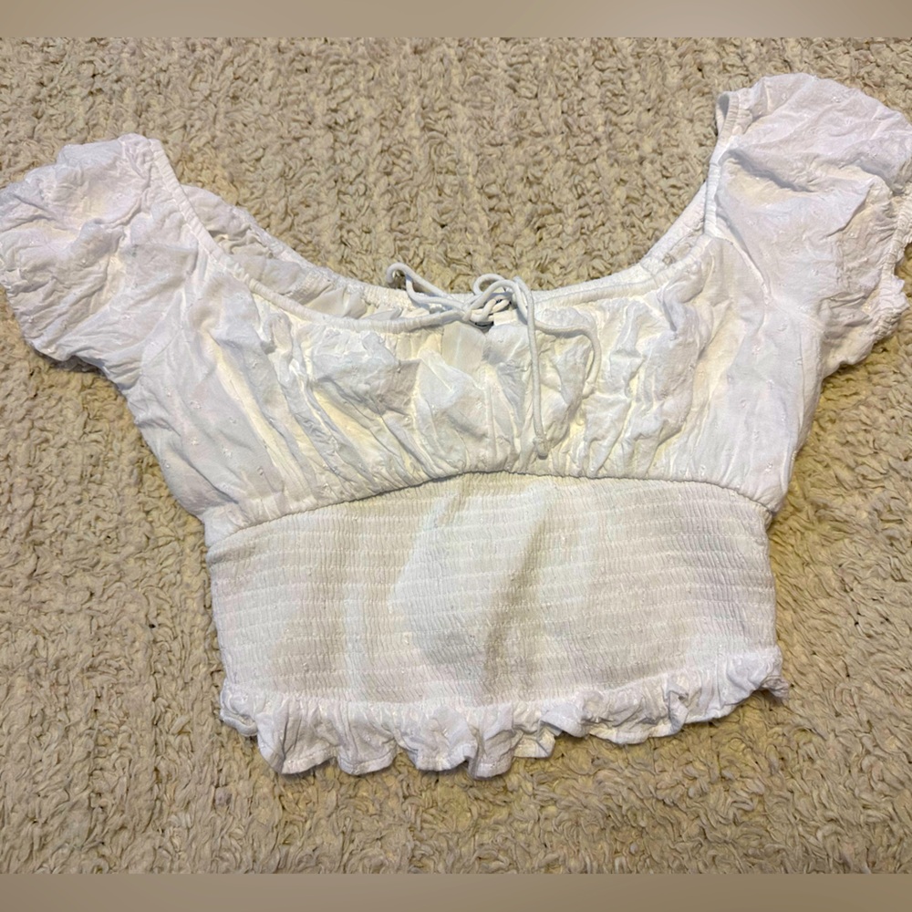 Hollister White Puff Sleeve Blouse